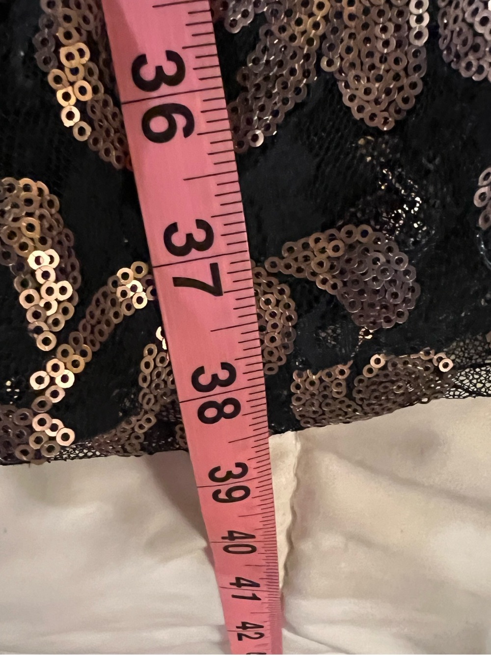 Lauren Ralph Lauren Dress Size 8 Black Bronze Sequin Lace Sheath Cocktail Dress - Picture 6 of 11
